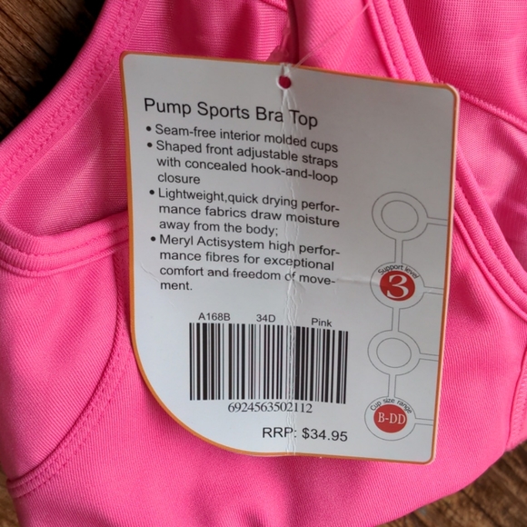 NWT 34D bright pink sports bra - Picture 3 of 4